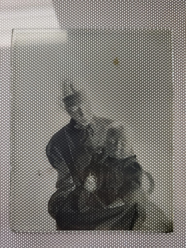 Here is that same glass negative on one of the modern LED light tablets. Notice the black dots all over on the screen. As you can see, these cheaper alternatives are NOT usable for photographing glass negatives!