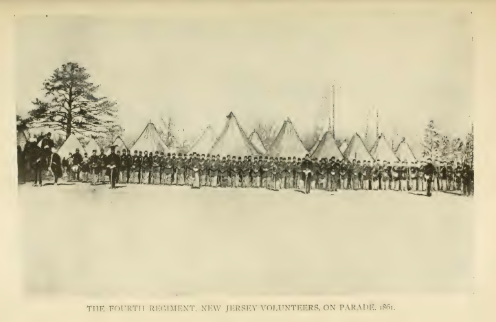 4th New Jersey Infantry photographed on parade in 1861.