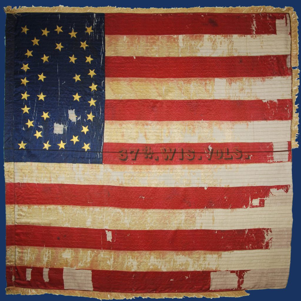 Flag of the 37th Wisconsin Infantry Regiment. https://wisvetsmuseum.com/37th-wisconsin-infantry-regiment/