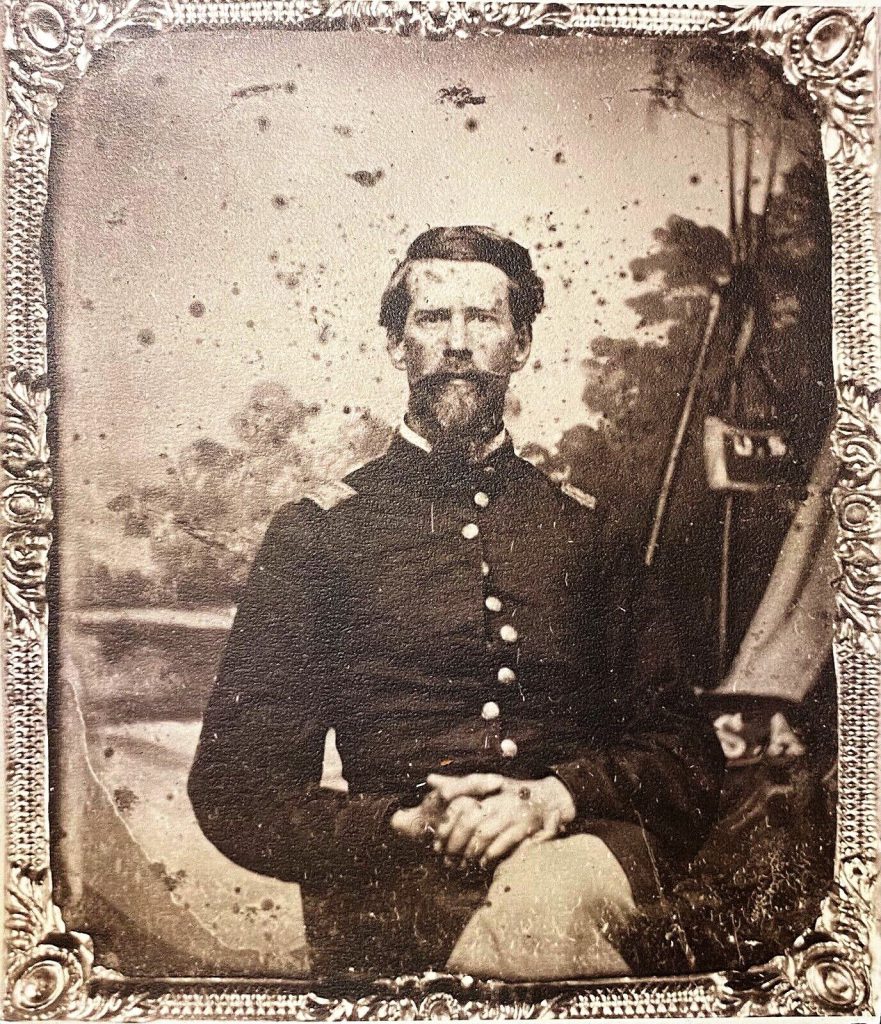 Tintype Photo of Otis Whitney of the 27th Iowa Infantry.